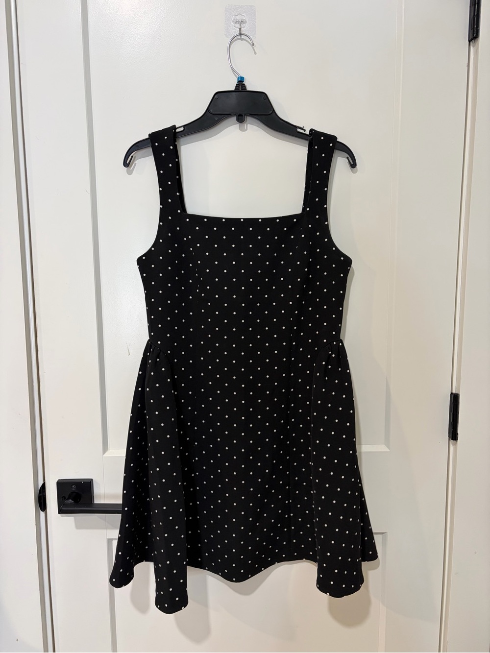 H&M Divided Black & White Polka Dot Fit & Flare Mini Dress Size M